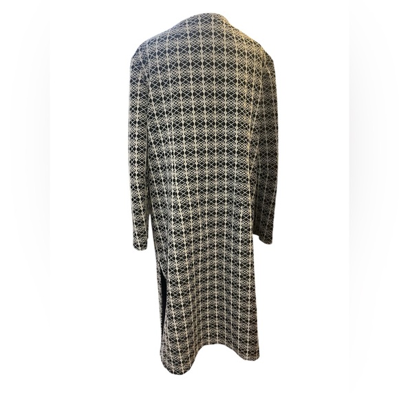 Vtg Tapestry Cream Black Retro Ladylike Geometric Regency Feminine Car Coat L - Picture 7 of 7